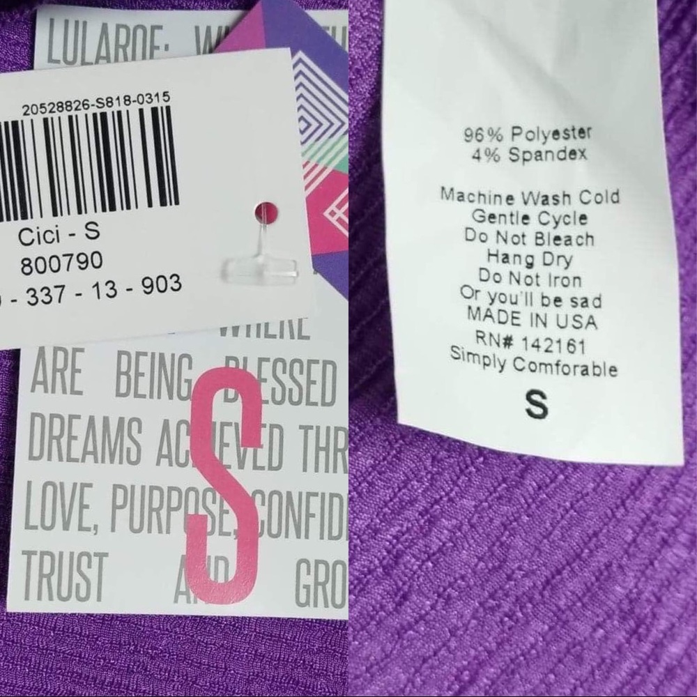 LuLaRoe Cici Mermaid Dress Small 6-8 Purple - Picture 3 of 6
